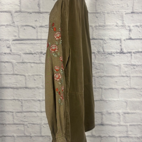 Blue Rain Olive Green Embroidered Button-Down Shi - Picture 1 of 12